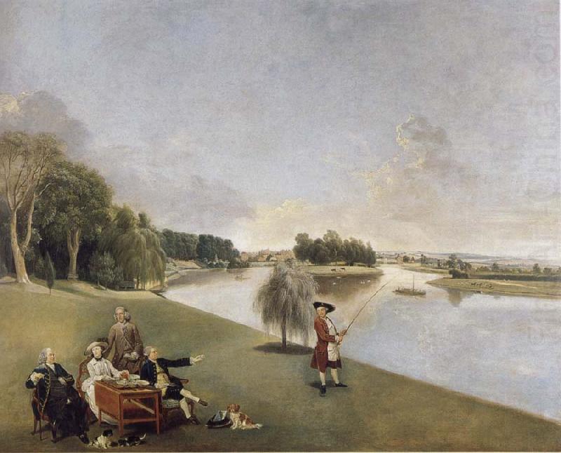 Johann Zoffany A View of the grounds of Hampton House with Mrs and Mrs Garrick taking tea china oil painting image